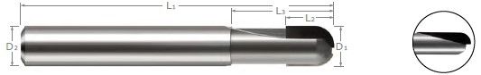 PCD End Mill, Ball Nose